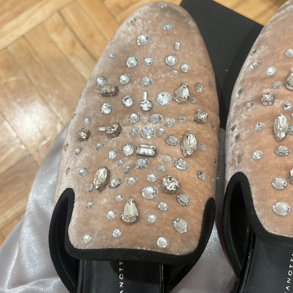 Giuseppe Zanotti Womens Letizia Mules Tan Nude Crystal Embellished Slip - Picture 6 of 8